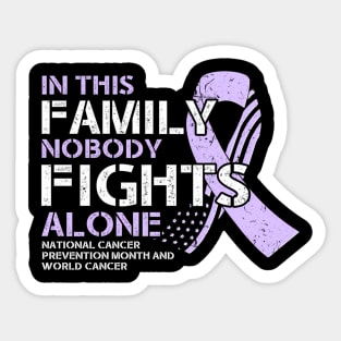 National Cancer Prevention Month and World Cancer  USA Flag Sticker